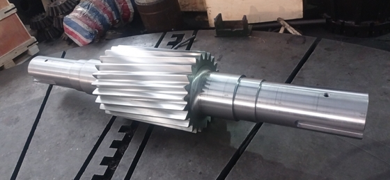 SAE 4340 Steel Left Hand Helical Gear Chaft DP 1.5 24T Angle 5°